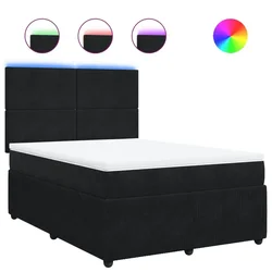 Vidaxl Box spring postelja z vzmetnico črna 160x200 cm žamet