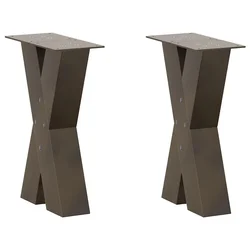 Noge za klub stolić X-oblik 2 kom Prirodni čelik 28 x (42-43) cm Čelik