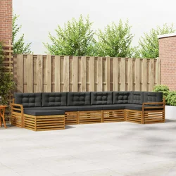 Set vanjskih sofa s jastukom 7 pcs Prirodna i antracit