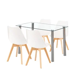 Velon 4+1 jedilni set belo-bela
