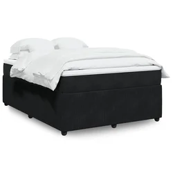 vidaXL Box spring posteljni z vzmetnico črn 140x190 cm žamet