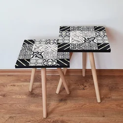 Hanah Home Set klub stočića 2Shp384, 2 komada, Šareni