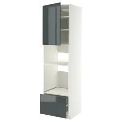 METOD / MAXIMERA Visoki element za ugradne uređaje, bela/Kallarp tamna sivozelena visokog sjaja, 60x60x220 cm
