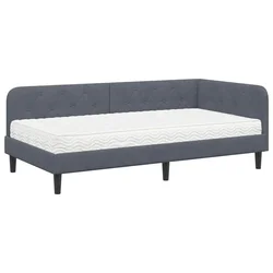 Kutni okvir kreveta Tamno siva 90 x 190 cm Baršun