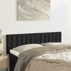 vidaXL Posteljno vzglavje črna 144x5x78/88 cm žamet