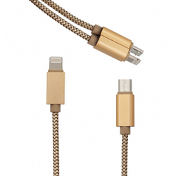 LDNIO (43448) kabl micro USB (muški) na lighting (muški) 1m zlatni