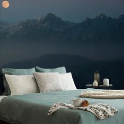 Fototapeta polna luna nad gorami - 196x270