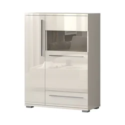 JELA VITRINA V90-2KS1F/PN - kolekcija Piano - Bež lak/Bež Lak - 90x123x40 cm