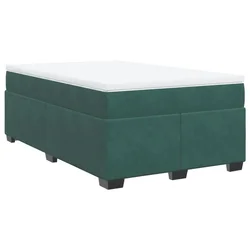 Vidaxl Box spring postelja z vzmetnico temno zelena 120x200 cm žamet