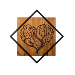 Atelier Del Sofa Zidna dekoracija Tree Heart, 54x54 cm, Smeđe boje