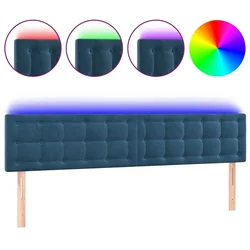 Vidaxl LED posteljno vzglavje temno modro 200x5x78/88 cm žamet