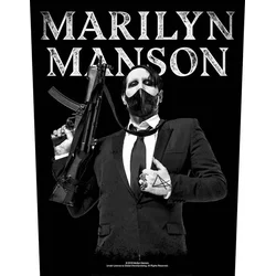Marilyn Manson Machine Gun Našitek za šivanje 36 x 30 cm