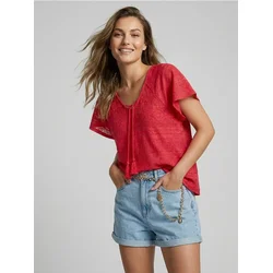 Sinsay - Bluza u boho stilu sa ukrasnim vezivanjem - crvena