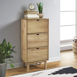 Ormarić za cipele OTTA s 3 ladice smeđi od masivne borovine