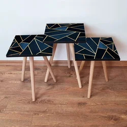 Hanah Home Set klub stočića 3Shp230, 3 komada, Šarena