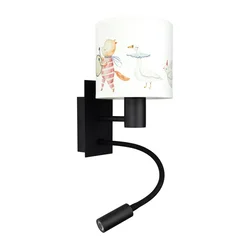 Brilagi - LED fleksibilna lampa BOBO 1xE27/25W/230V + LED/3W crna/bela/sa motivom životinja