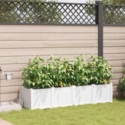 Vrtna saksija 4 pcs Bijeli 160 x 40 x 37,5 cm Plastika