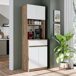 Hanah Home 2738 višenamenski ormarić s policama 60 × 180 × 42 cm, atlantski bor/bela