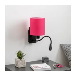 Brilagi - LED zidna lampa NUBILA 1xE27/25W/230V + LED/3W crna/ružičasta