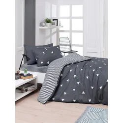 Hanah home Komplet posteljine Üçgen, 160x220cm, Tamnosiva