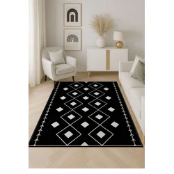 Conceptum Hypnose Tepih HM-CRP25-12, Pravougaoni, 160 x 230 cm, Crno-beli