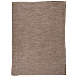 shumee vidaXL Zunanja preproga, ravno tkana, 200x280 cm, rjava
