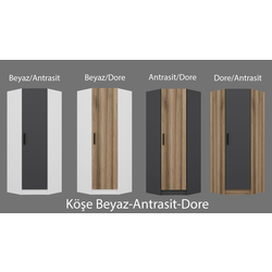 Hanah Home HANAH HOME Kale Corner Anthracite - 210 - 1 garderobna omara, (20865331)