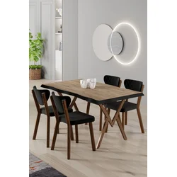 Hanah Home Trpezarijski set, 5 komada, Crni