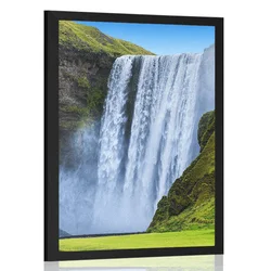Plakat ikonični slap na Islandiji - 30x45 silver