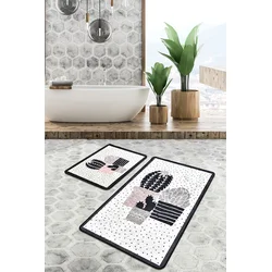 Lessentiel Maison Set 2 prostirke za kupatilo Crno-Beli