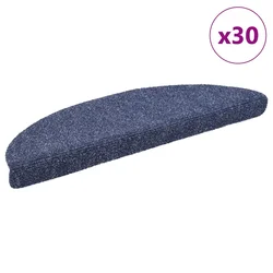 Prostirke za stepenice samoljepljive 30 kom 56x17x3 cm plave poluokrugle