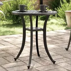 Vrtni stol crni O48x53 cm od lijevanog aluminija