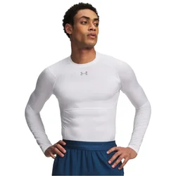 Moška majica Under Armour HG Elite Comp LS White/Reflective 3XL