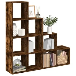 Pregrada/regal za knjige 4 razina hrast 131,5x29x131,5cm drveni