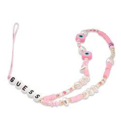 Vezica za mobilni Guess Strap Beads Shell, Roze