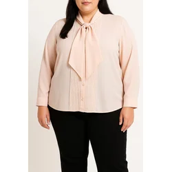 Plus size elegantna bluza, svetlo roza