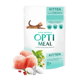 Optimeal Vlažna hrana za mačiće, Piletina, 85g
