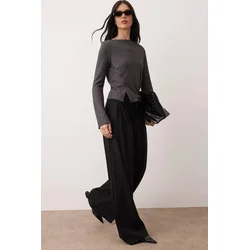 Trendyol Milla ženska bluza Twoaw26Bz00040, Siva-Antracit