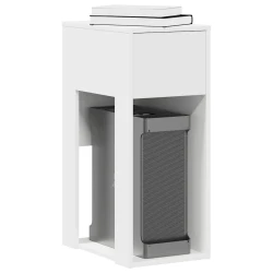 Tower stalak za računalo s ladicom bijeli 30x44x74 cm