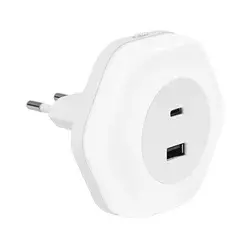 Osram - LED noćno svetlo za utičnicu sa USB LUNETTA LED/15W/230V