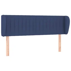 Vidaxl Vzglavje z ušesi modro 147x23x78/88 cm blago