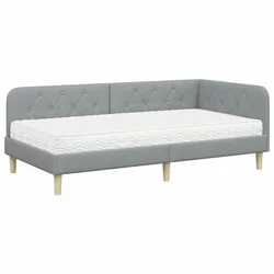 Vidaxl Kotna postelja Svetlo siva 100 x 200 cm blago