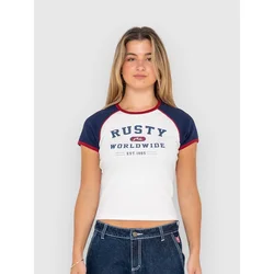 Rusty Mr Worldwide Raglan Skimmer Long Sleeve T-Sh white