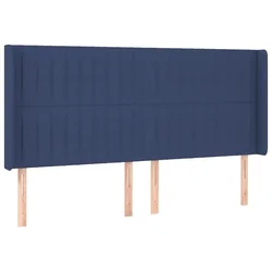Uzglavlje s ušima plavo 183x16x118/128 cm od tkanine