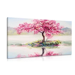 Slika orientalna češnja v rožnati barvi - 40x30