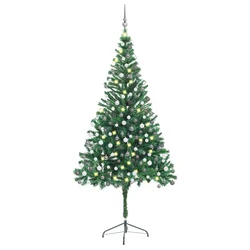 Umjetno osvijetljeno božićno drvce s kuglicama 210 cm 910 grana