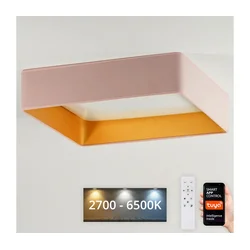 Brilagi-LED prigušiva svetiljka VELVET SQUARE LED/36W/230V Wi-Fi Tuya+daljinski upravljač ružičasta
