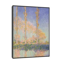 Canvas Slika na platnu Poplars, Claude Monet, Sa ramom, 60 x 80 cm, Crni