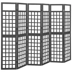vidaXL Sobna pregrada / rešetka sa 6 panela jelovina 242,5×180 cm crna