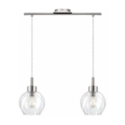BRILAGI - LED luster na sajli RETRO GLASS 2xE27/60W/230V mat hrom/proziran